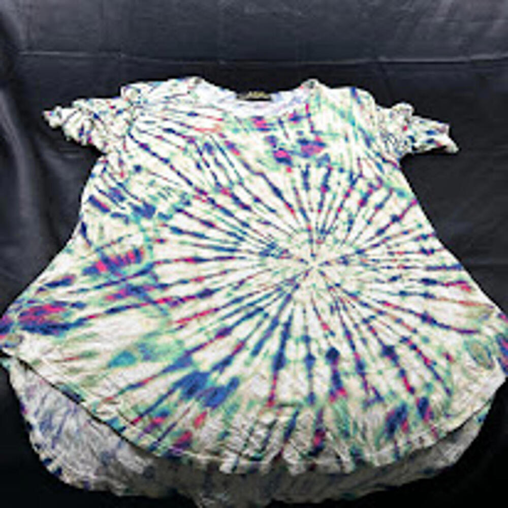 Astoria Born Womens Multi Color Tie Dye Shirt Size S/M Boho Casual‎ Top
